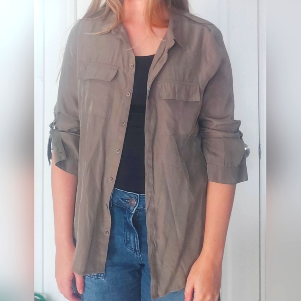 Army green blouse